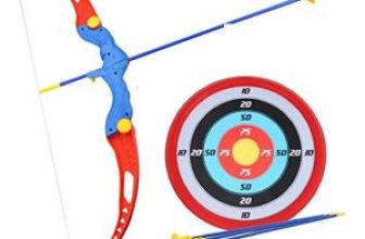 Plastic Archery Bow-Arrow Toy Set with Target Board