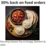 30% Back on Food order Using Amazon Pay