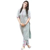 Cotton Straight Kurta with Checkered Trouser