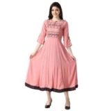 Ruby Rayon Foil Printed Long Anarkali Kurti