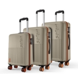 Safari Astra Neo 8 Wheels Set of 3 Trolley Bags – Hard Case Polycarbonate 360° Spinner Luggage (Champagne)